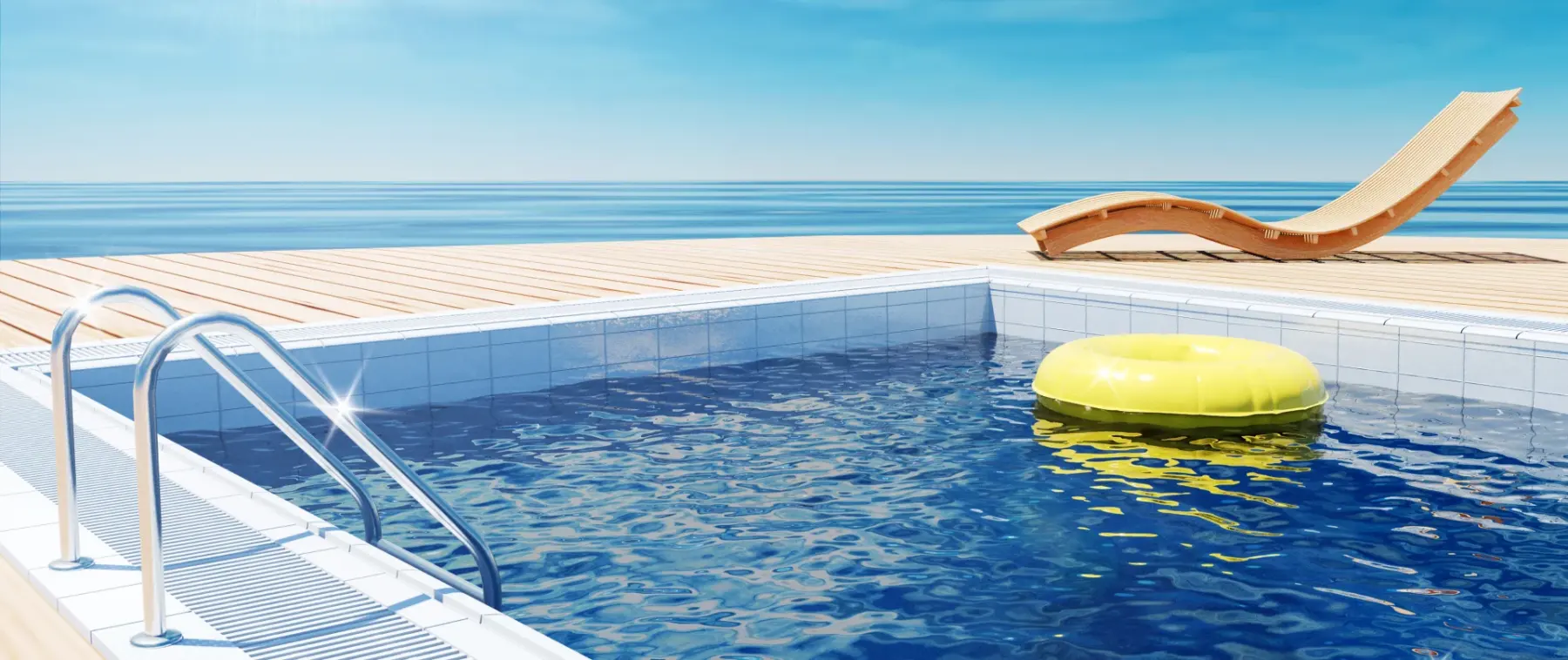 Swimming pool in the sunshine